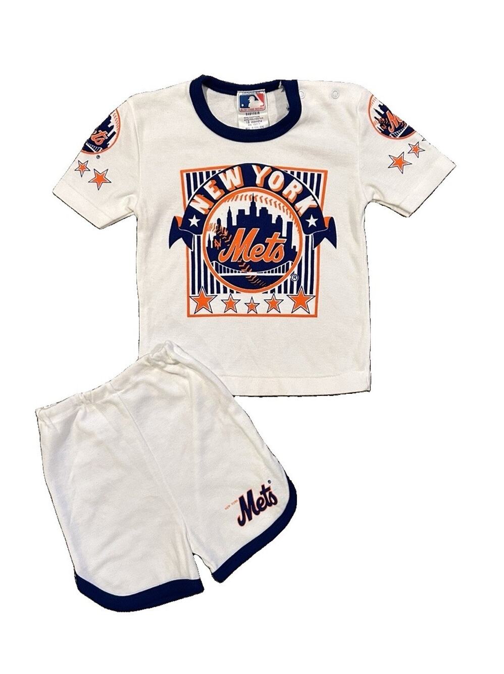 Vintage New York Mets MLB Baseball 2 Piece T-shirt Shorts Baby Outfit 18 Months